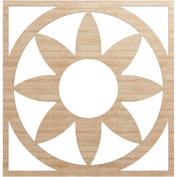 Ekena Millwork Blume Wood Fretwork Pierced Ceiling Medallion, Alder, 28"OD x 9 3/4"ID x 3/8"T CMWP28X28X0375BLAL - main